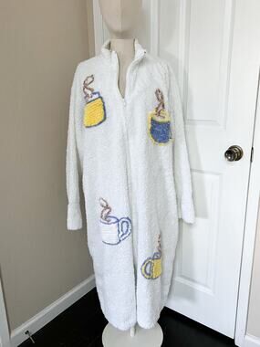 VTG Canyon Group Full Zip Robe Coffee Time Terry 90's Large Cup Mug Terry Nanny